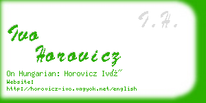 ivo horovicz business card